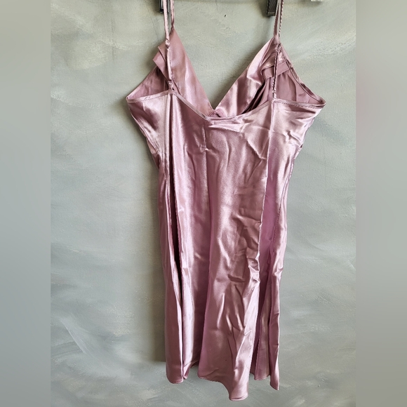 Purple Sateen Chemise Nightgown Mini Mudi Size M - Picture 8 of 12